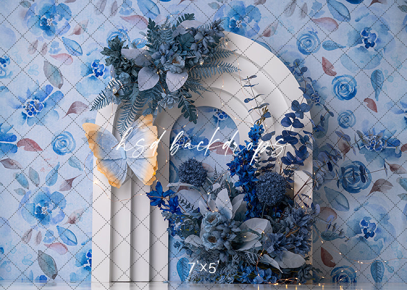 Blue Butterfly Arch - HSD Photography Backdrops