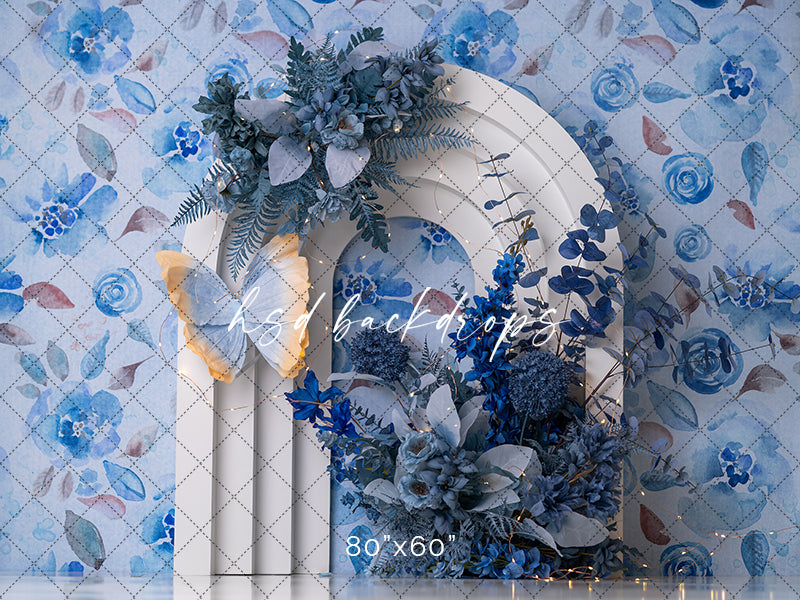 Blue Butterfly Arch - HSD Photography Backdrops