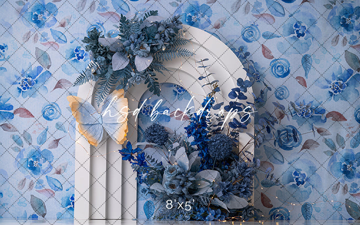 Blue Butterfly Arch - HSD Photography Backdrops