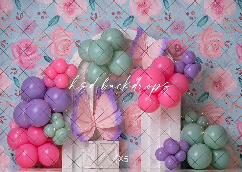 Pink & Purple Butterfly Arch - HSD Photography Backdrops