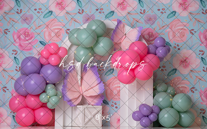 Pink & Purple Butterfly Arch - HSD Photography Backdrops