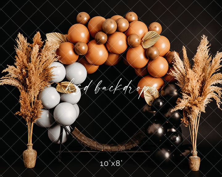 Pampas Balloon Arch - HSD Photography Backdrops