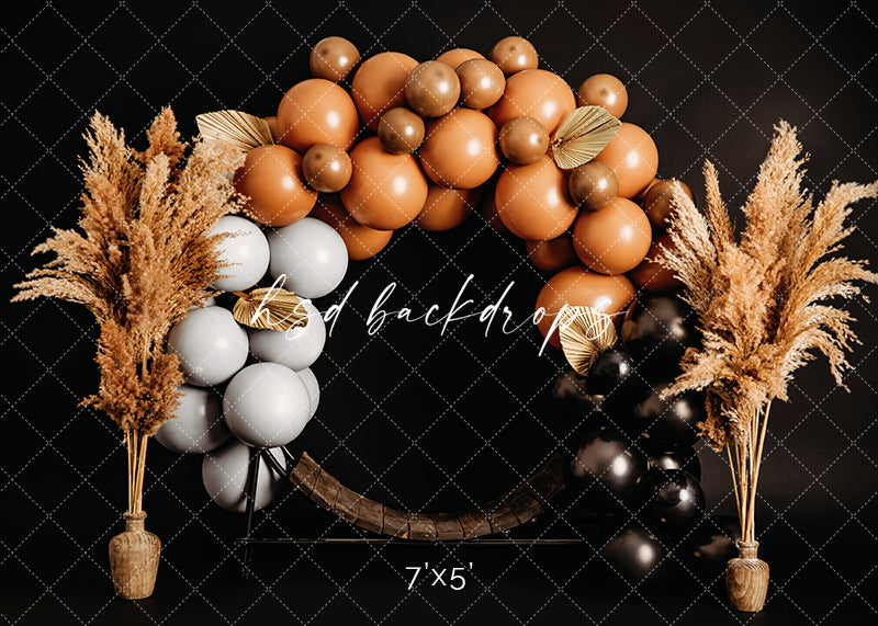 Pampas Balloon Arch - HSD Photography Backdrops