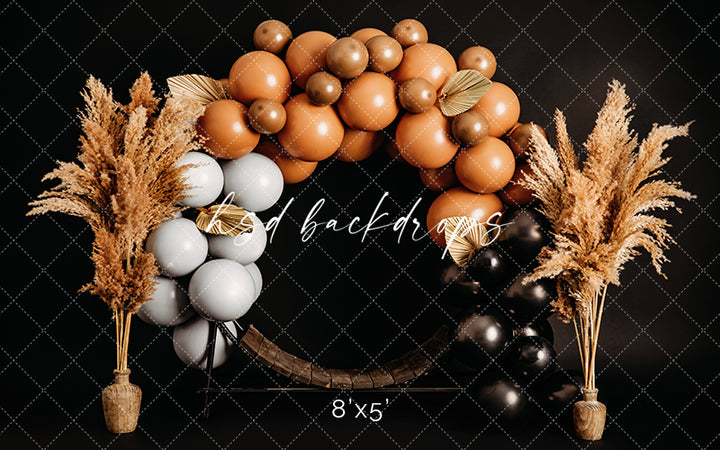 Pampas Balloon Arch - HSD Photography Backdrops