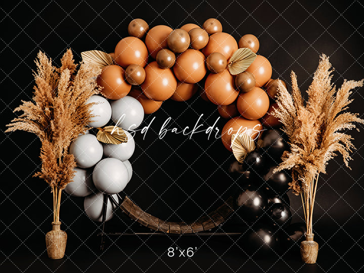 Pampas Balloon Arch - HSD Photography Backdrops