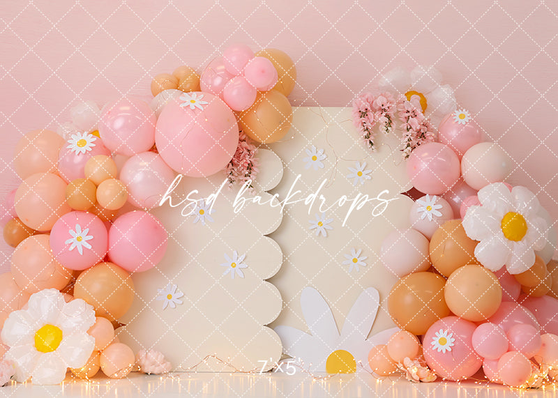 Daisy Love Cake Smash Backdrop - HSD Photography Backdrops