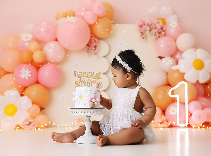 Daisy Love Cake Smash Backdrop - HSD Photography Backdrops