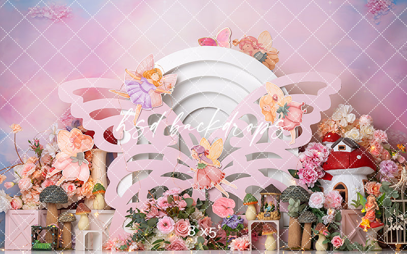 Believe in Fairies Cake Smash Backdrop - HSD Photography Backdrops