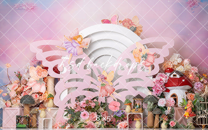 Believe in Fairies Cake Smash Backdrop - HSD Photography Backdrops