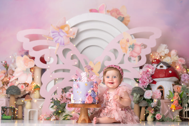 Believe in Fairies Cake Smash Backdrop - HSD Photography Backdrops