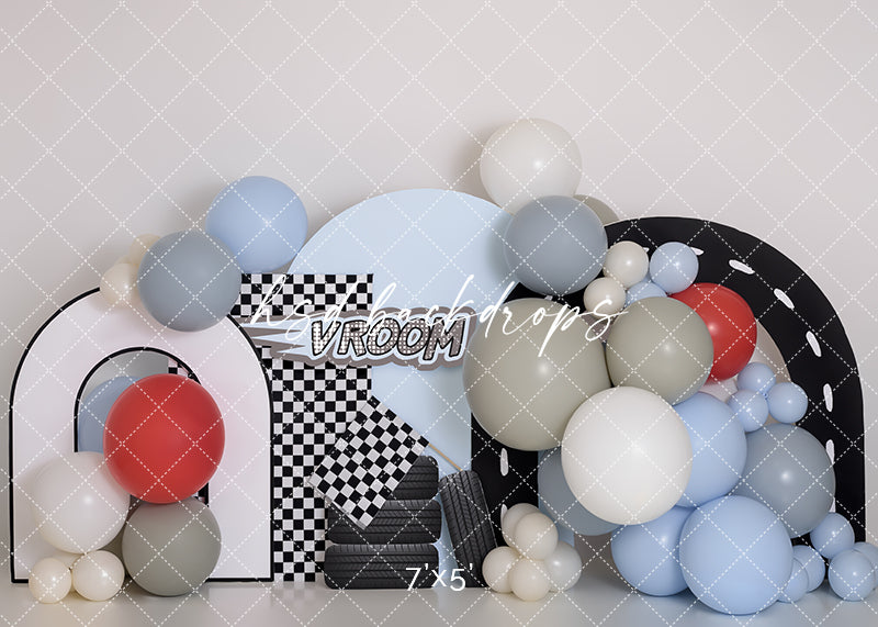 Vroom Cake Smash Backdrop - HSD Photography Backdrops