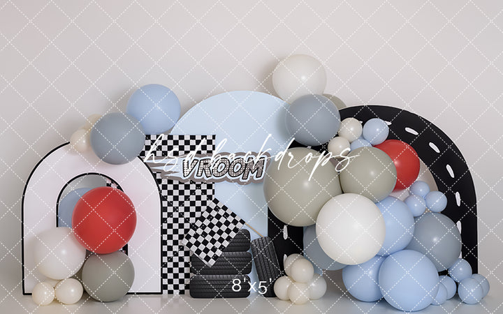 Vroom Cake Smash Backdrop - HSD Photography Backdrops