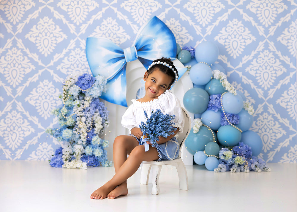 Blue Coquette Toile - HSD Photography Backdrops