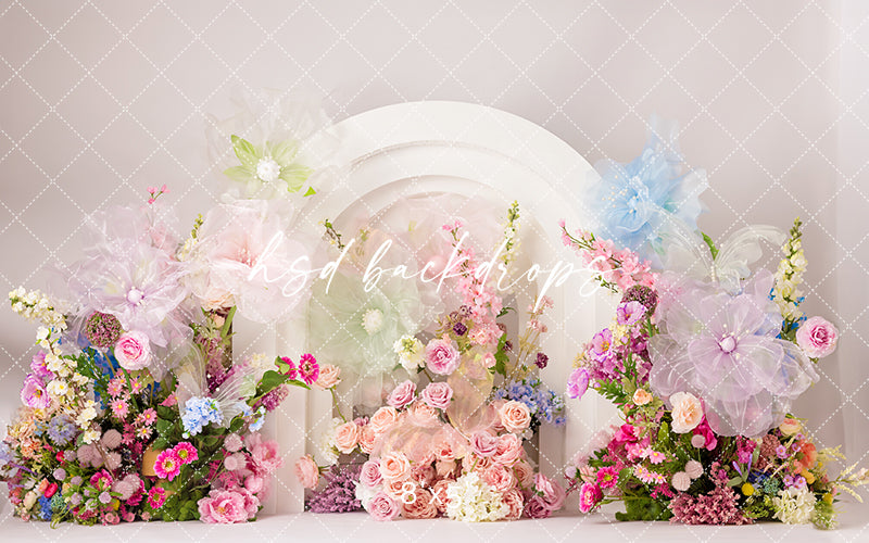 Large Tulle Flowers - HSD Photography Backdrops