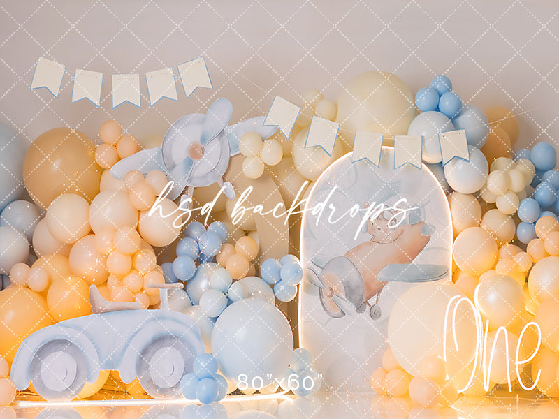 All Boy Cake Smash Backdrop - HSD Photography Backdrops