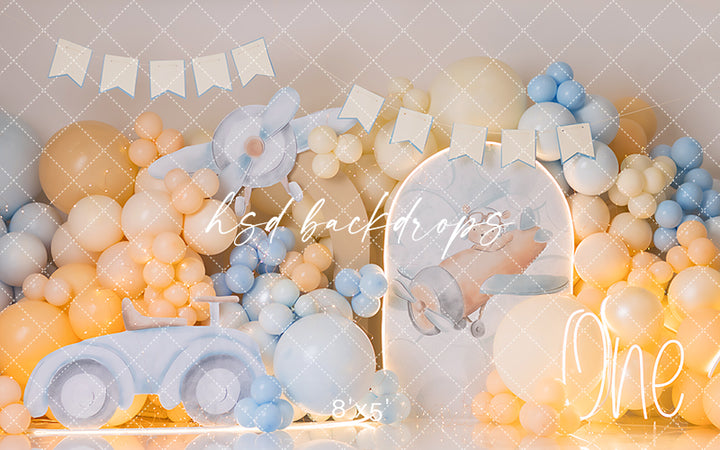 All Boy Cake Smash Backdrop - HSD Photography Backdrops