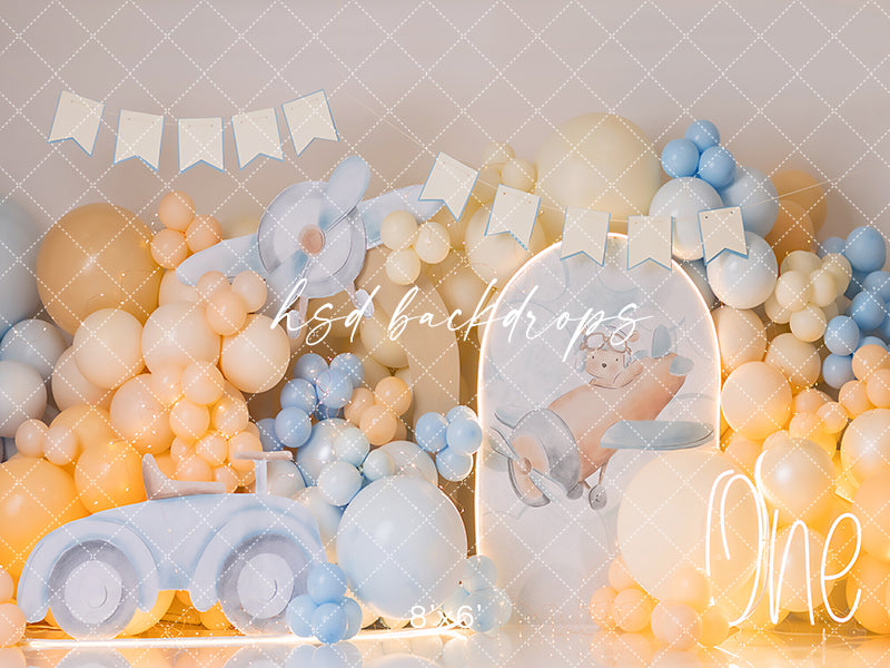 All Boy Cake Smash Backdrop - HSD Photography Backdrops