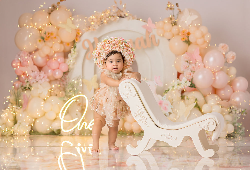Pretty Peach & Pink Arch - HSD Photography Backdrops