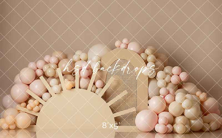 Boho Sunshine Cake Smash Backdrop - HSD Photography Backdrops