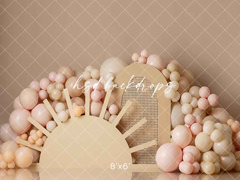 Boho Sunshine Cake Smash Backdrop - HSD Photography Backdrops