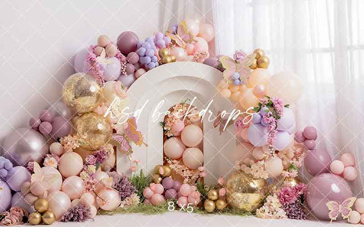 Blooming Butterflies Cake Smash Backdrop - HSD Photography Backdrops