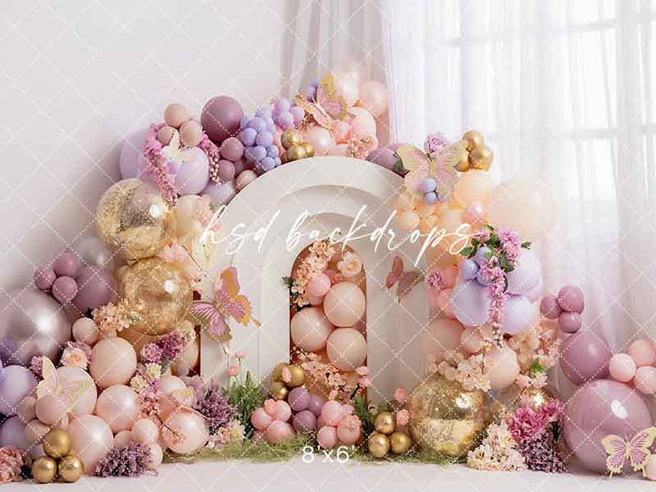 Blooming Butterflies Cake Smash Backdrop - HSD Photography Backdrops