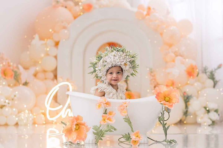 Perfectly Peach Cake Smash - HSD Photography Backdrops