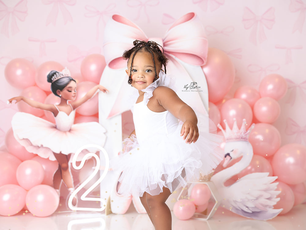 Pink Ballet Bow (#2) - HSD Photography Backdrops