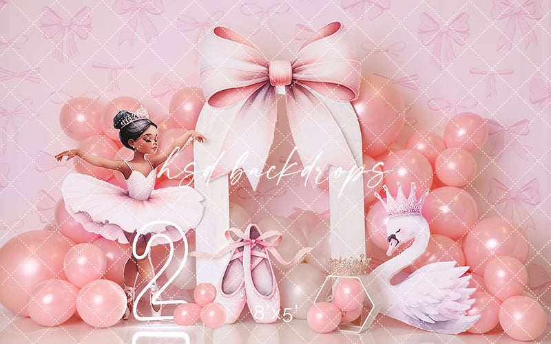Pink Ballet Bow (#2) - HSD Photography Backdrops
