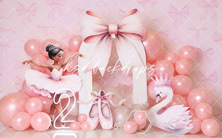 Pink Ballet Bow (#2) - HSD Photography Backdrops