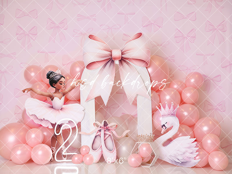 Pink Ballet Bow (#2) - HSD Photography Backdrops