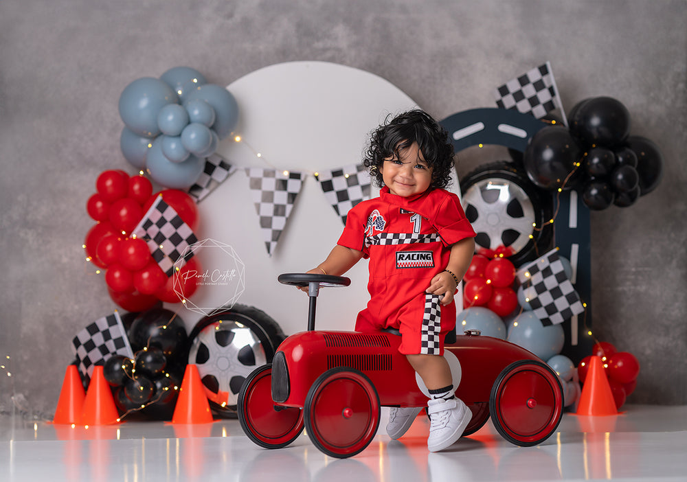 Start Your Engines Racing Cake Smash Backdrop - HSD Photography Backdrops