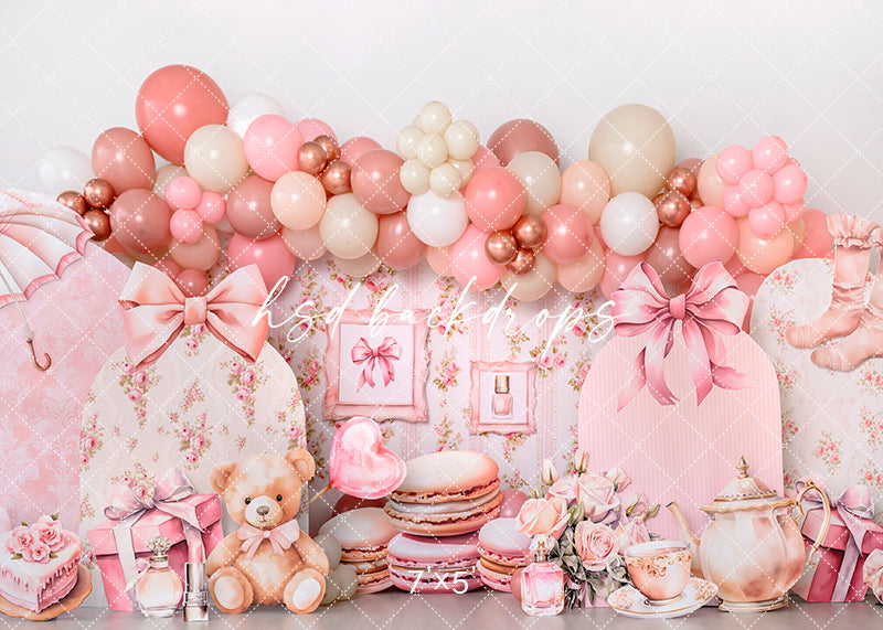 Pink Coquette Cake Smash Backdrop - HSD Photography Backdrops