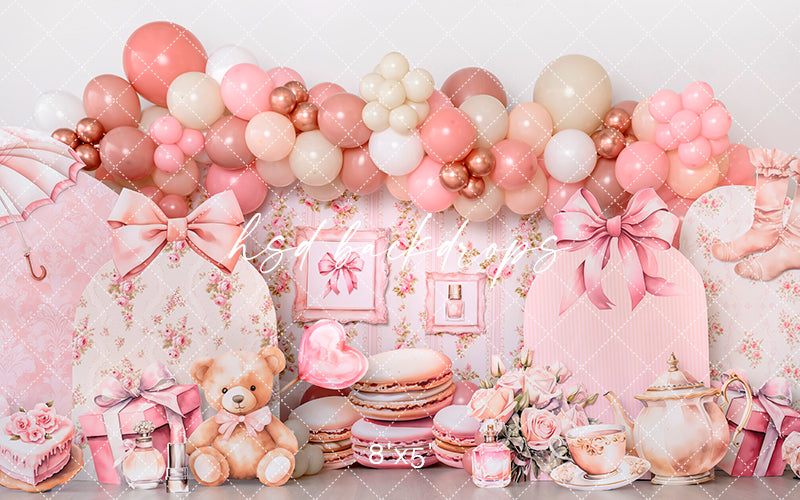 Pink Coquette Cake Smash Backdrop - HSD Photography Backdrops