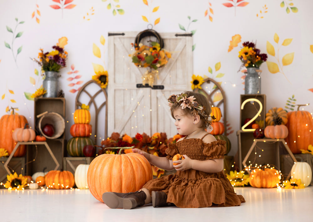 Fall Pumpkin Cake Smash Backdrop for Photography