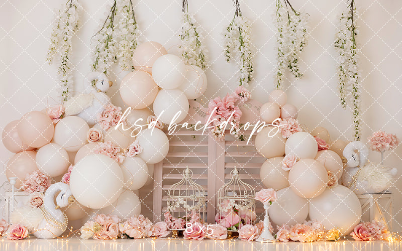 Little Swan Cake Smash - HSD Photography Backdrops
