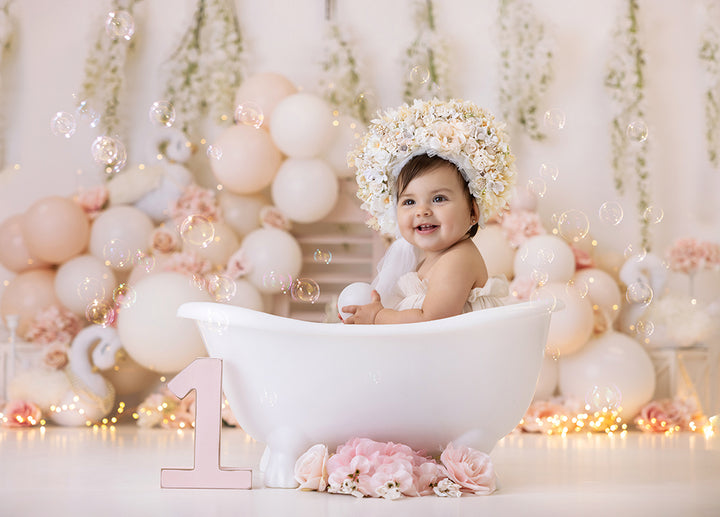 Little Swan Cake Smash - HSD Photography Backdrops