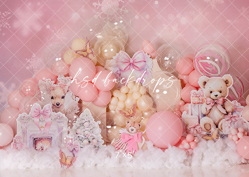 Pink Christmas Cake Smash - HSD Photography Backdrops