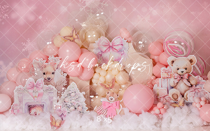 Pink Christmas Cake Smash - HSD Photography Backdrops