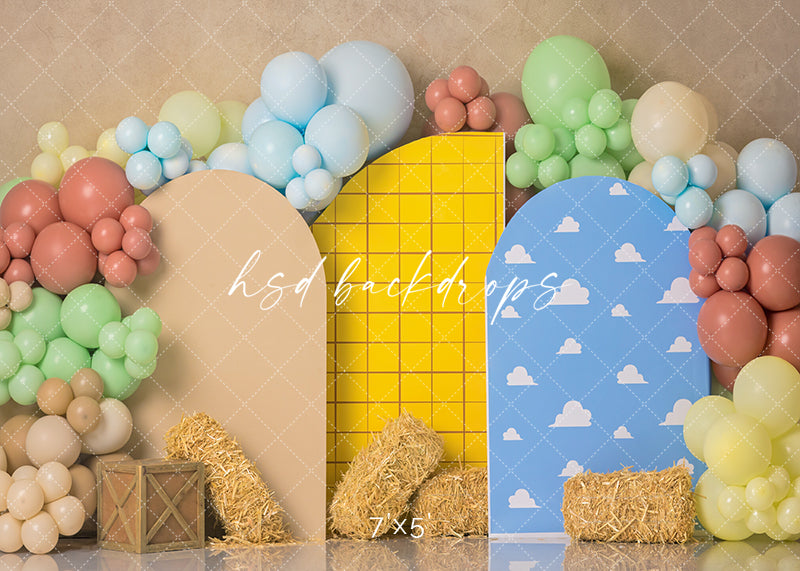 Toy Cowboy Cake Smash - HSD Photography Backdrops