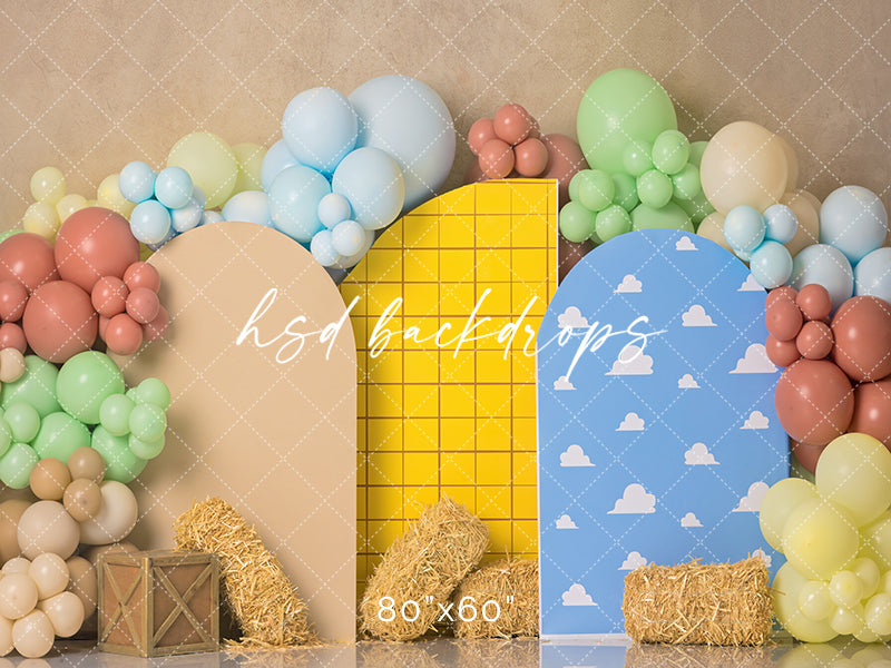 Toy Cowboy Cake Smash - HSD Photography Backdrops