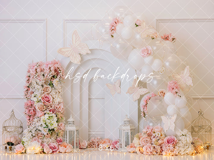 Pink Floral Perfection Cake Smash - HSD Photography Backdrops