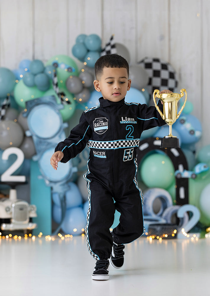 Racing Theme Smash Cake Birthday Photoshoot Backdrop for Boys