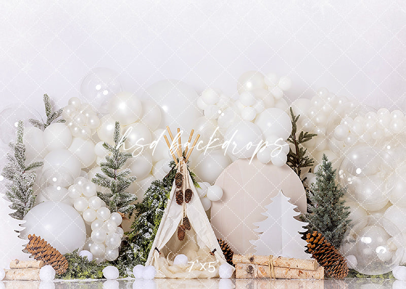 Winter Woodland Cake Smash - HSD Photography Backdrops