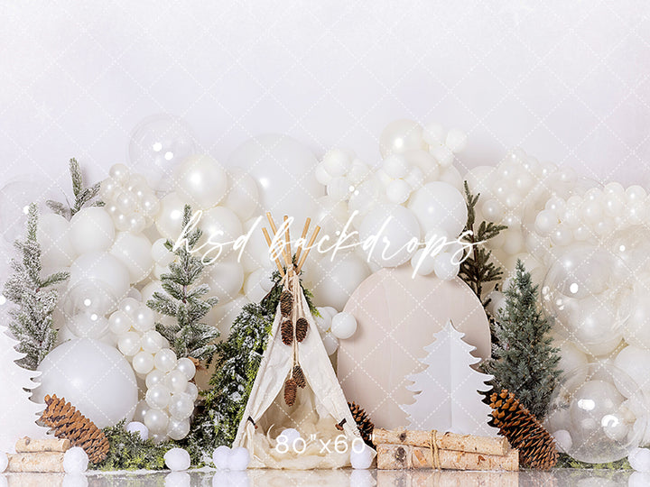Winter Woodland Cake Smash - HSD Photography Backdrops