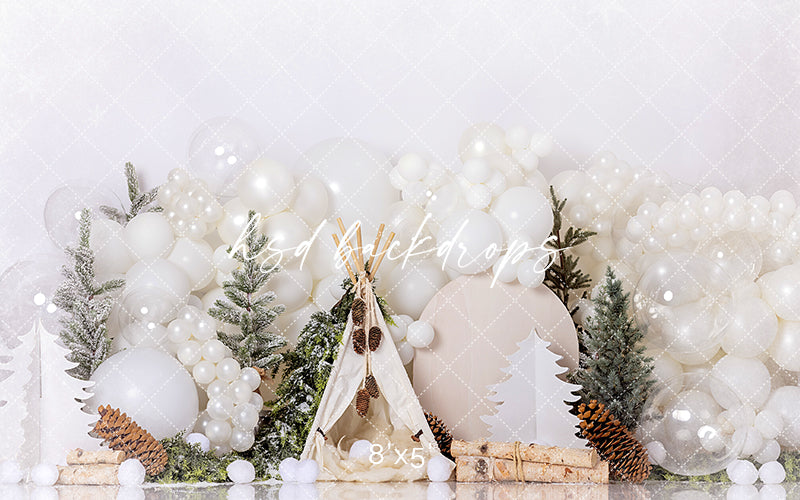 Winter Woodland Cake Smash - HSD Photography Backdrops