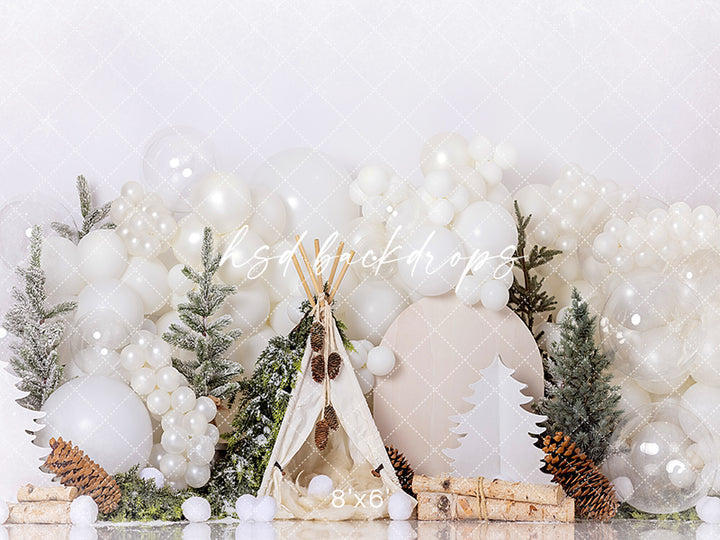 Winter Woodland Cake Smash - HSD Photography Backdrops