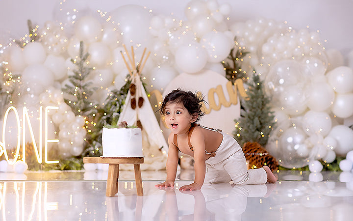 Winter Woodland Cake Smash - HSD Photography Backdrops