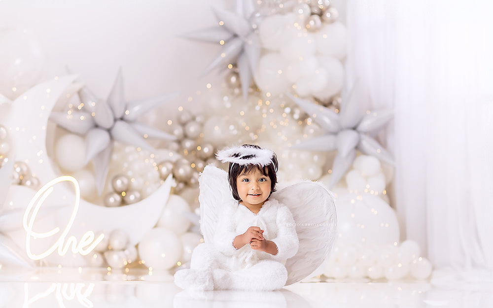 Snowy Winter Woodland Cake Smash Photoshoot Backdrop