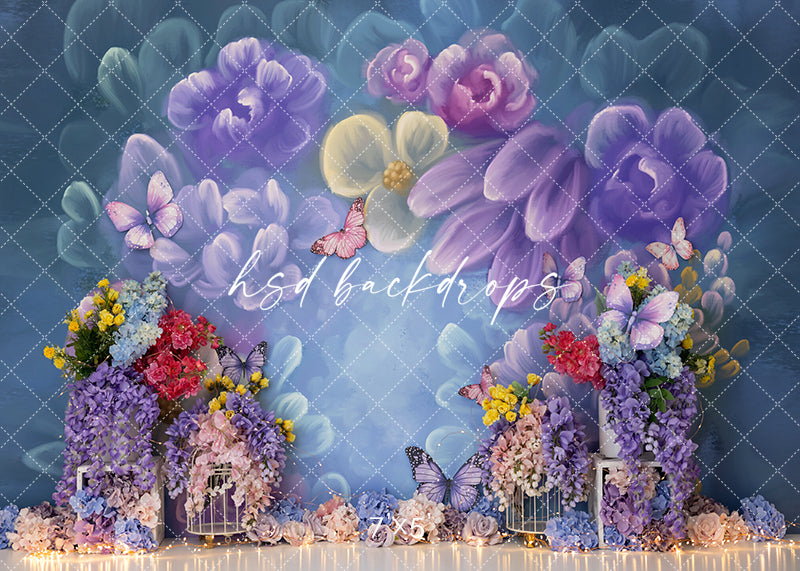 Butterfly Blossoms Cake Smash - HSD Photography Backdrops